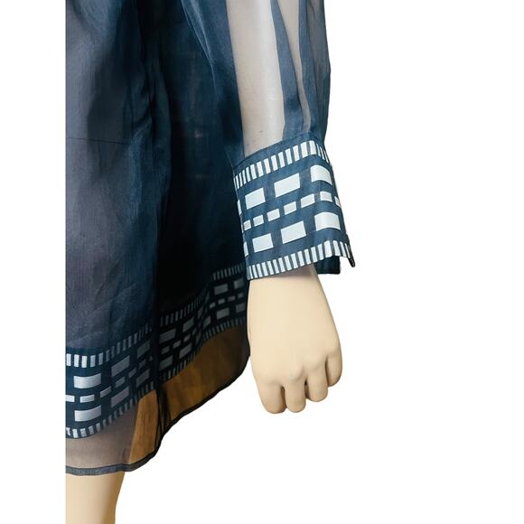 Gianfranco Ferre Vintage 100% Silk Blouse Size Fit M Long Sleeves Sheer Material - Picture 10 of 14